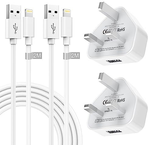 iPhone Charger Plug and Cable 2M 2Pack[Apple MFI Certified], iPhone Charger Cable and Plug for Apple 14 13 12 11 Pro Max/SE/XS/XR/X/8/7/6S/6/Plus/5S