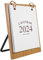 Amosfun 2024 Tischkalender Stehend Flip-Kalender Holz-Monatskalender Metallbindung Tischkalender Tagesplaner Für Heimbüro-Dekoration
