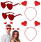 ARONRAVE Herzbrille Herz Haarreif Amor Haarreif Sonnenbrille Herzbrille Rot Sonnenbrille Brille Amor Haarreif Herz Party Brillen Valentinstag Amor Kostüm Damen