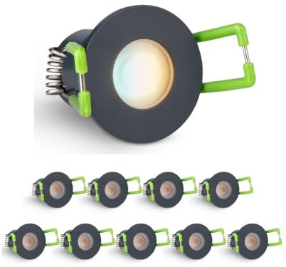 3W Mini LED Spots CCT Farbwechsel Warm-Neutral-Kalt-Weiß , Farbtemperatur einstellbar + Dimmbar über Funk & Wifi, smarthome Einbaustrahler IP65 Schutz für Innen- und Außen (Anthrazit, 10x Minispot)