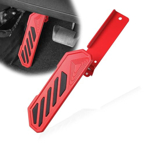 Phamyor Repose-pied conducteur antidérapant en aluminium pour Jeep Wrangler JL JLU 4XE 2018-2024 et Jeep Gladiator JT, panneau de coup latéral gauche réglable, rouge