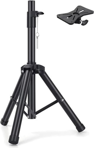 Speaker Stands,Adjustable PA DJ Short Tripod Stand Mini Speaker Stand Compatible Insert Safety Pin and Knob Tension