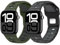 MoKo 2Pack Correa de Reloj Compatible con Apple Watch Ultra 2/Ultra 49mm,S10 46mm,9/8/7 45mm,SE2/SE/6/5/4 44mm,3/2/1 42mm, Correa de Silicona Engrosada Pulsera Deportiva de Repuesto,VerdeMClaro+NegrMT
