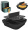 Silikonform für Ninja Speedi ON400EU/COSORI 5,5L Heißluftfritteuse, Airfryer Zubehör für Philips XL 6.2L, Heißluftfritteuse Backform mit Trennwänden für Cecotec/Princess/Tefal