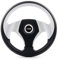 Volante Sportivo Auto, Volante a Calice 13inch 330MM PVC di spostamento Sport Racing volante di auto universale piatto piatto volante Accessori auto Interni(White)