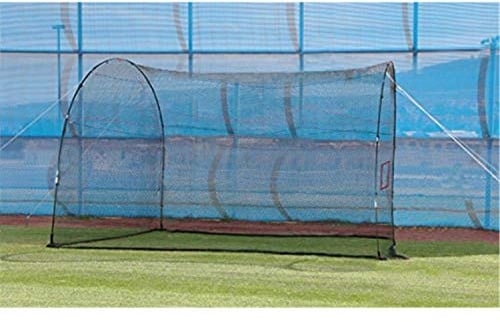 Heater Sports 12' x 12' x 10' Home Run Baseball & Softball Batting Cage - Portable Net with Durable Frame, Built-in Machine Square (Machine Not Included) | Batting Trainer for All Ages