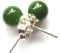 Edelstein-Ohrstecker, rund 6 mm, Nephrit-Jade / Silber