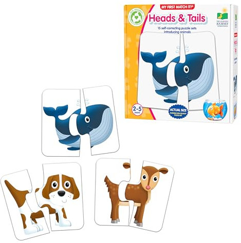 The Learning Journey My First Match It - Head and Tails Puzzle For Kids - Helps Interactive Child Development, Problem-Solving and Confidence Skills - 15 Self-Correcting Puzzle Sets - For 2+ Years