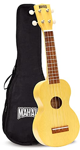 Mahalo Kahiko Ukulele Sopran mit Satin-Creme-Etui