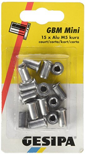 Dresselhaus 0/2957/000/5,0/ / /99 Gesipa-Blindnietmuttern Mini-Pack, Alu, kurz,M5, 15 Stück