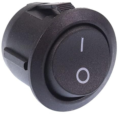 Black On/Off Round 20mm Rocker Switch SPST