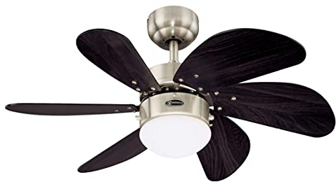 Westinghouse Swirl Ventilador de Techo Turbo, 80 W, Wengué y Níquel
