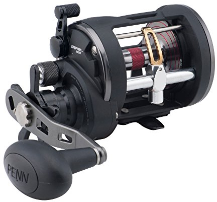 PENN Warfare™ Level Wind, Fishing Reel, Conventional Reels, Sea - Inshore/Nearshore Fishing, Saltwater Boat or Kayak Fishing,Unisex, Black/Red/Smoke, 20 | Left Hand