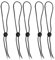 Hut-Kinnkordel, schwarz, flexibel, abnehmbar, mit federbelastetem Stop-Kordelverschluss, 5 Stück, Schwarz, 11.8inch