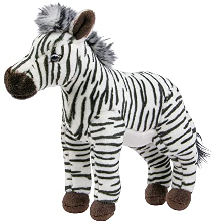 Kuscheltier Zebra, stehend, 31 cm, schwarz/weiß, Plüschzebra