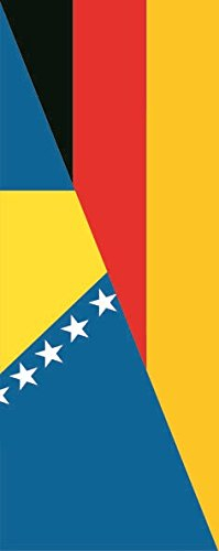 U24 Fahne Flagge Bosnien-Herzegowina-Deutschland im Hochformat Premiumqualität 150 x 400 cm
