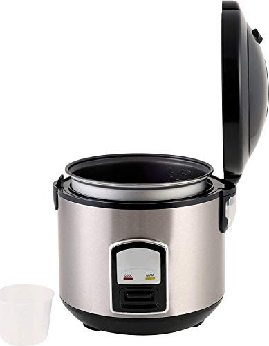 PerfectCook Edelstahl Reiskocher/Dampfgarer klein, 3in1 Funktionen (Reiskocher, Risottokocher, Gemüse Dampfgarer