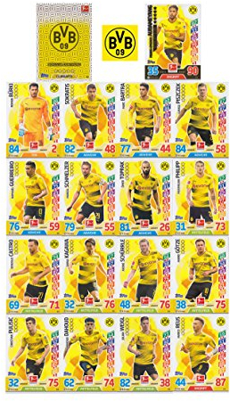 Match Attax Bundesliga 2017 2018 - Borussia Dortmund Mannschafts-Set 18 Karten Basiskarten Clubkarte Starspieler BVB - Deutsche Ausgabe