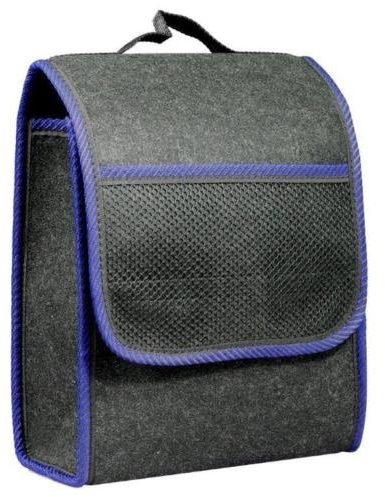 phil trade schwarz-Blaue Filz Kofferraum Tasche 33x26 robust blau gekettelt Werkzeugtasche Klett