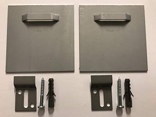 Set mit je 2x Bild-Halter mit Öse 100x100 mm & Z-Haken selbstklebend Abstandshalter Schild Acrylglas Haftblech Klebeblech Spiegelaufhänger