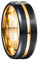 NUNCAD Ring Herren/Damen Schwarz Gold Partnerringe Wolframcarbid 8mm Matt Hochzeits Ring Verlobungsringe Freundschaftsringe Größe 68.5