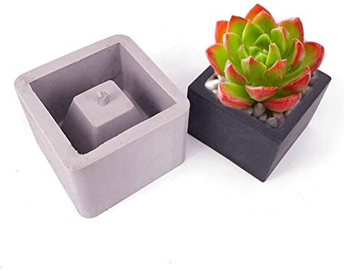 ECOSWAY 3D quadratische schräge Auskleidung Beton Blumentopfform Sukkulenten Pflanzen Topf-Silikonform DIY Keramik Gips Blumentopf Garten Handwerk Dekoration Form