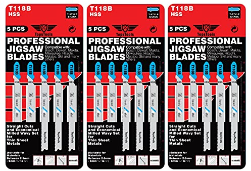 15 lame per seghetto alternativo TopsTools T118B per taglio metalli