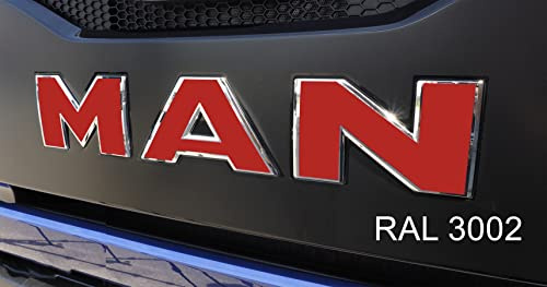 W.B.A. Aufkleber passend für Man Emblem TGX/TGS Euro 6 ab Bj. 2013 Rottöne (RAL 3002, TGS)