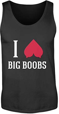 I Love Big Boobs | Ich Liebe große Titten,Brüste,Busen - Herren Tanktop -S-Schwarz