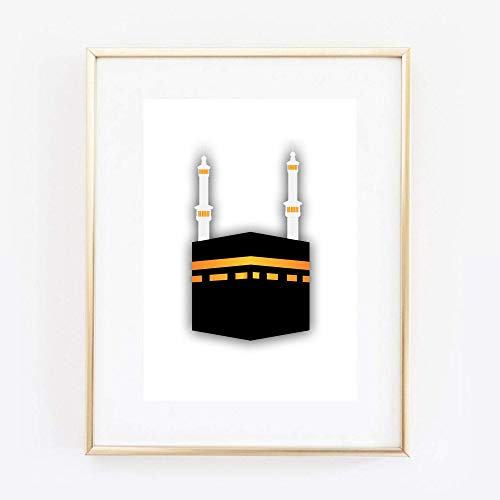 Din A4 Kunstdruck ohne Rahmen - Mekka Kaaba Allah Mashallah Islam Druck Poster Bild
