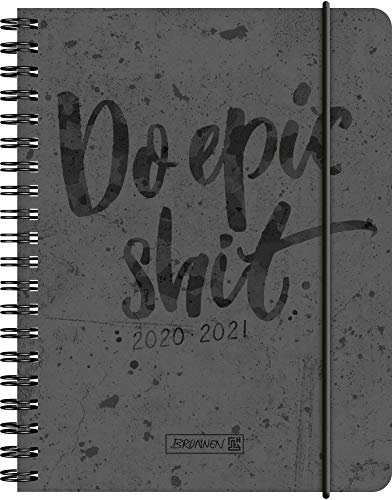 BRUNNEN 1071850061 „Epic Shit“, Wochenkalender/Schülerkalender 2020/2021, 2 Seiten = 1 Woche , Blattgröße 12 x 16 cm , A6 , PP-Einband