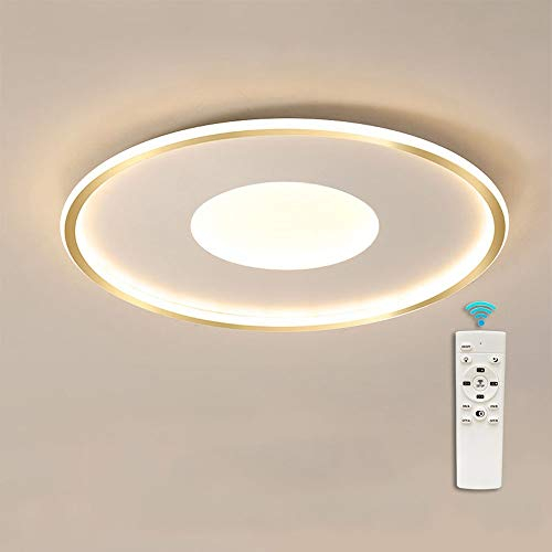 GaoHX Ring Design LED Deckenleuchte, Wohnzimmerlampe Runde Dimmbar Deckenlampe Modern Ultradünne Dekor Beleuchtung Lichter Metall Acryl Deckenbeleuchtung Schlafzimmer Esszimmer Deckenlicht