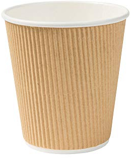 GREENBOX 25 Stück Riffelbecher To Go Pappbecher aus braunem Kraftkarton I Umweltfreundliche Kaffee Trinkbecher Einweg Bio unbedruckt 250 ml / 10 oz I 100% biologisch abbaubar, kompostierbar