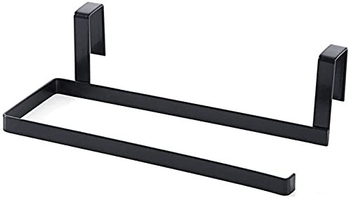 LATRAT Küchenrollenhalter Wand Schwarz, küchenrollenhalterung Ohne Bohren/Bohren Wandmontage, Rollen Papier Handtuchhalter Lagerregal Schrank Schrank Gewebe Regal (schwarz)