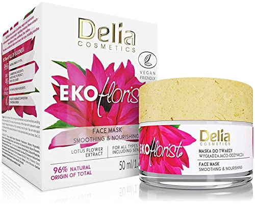 Delia Cosmetics - EKOflorist - glättende und nährende Gesichtsmaske, Vegane Naturkosmetik - für alle Hauttypen - strafft, befeuchtet, nährt, regeneriert - 50ml