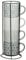 HomeDecor4u- New Geo Set of 4 Jumbo Embossed Stacking Tea Coffee Mugs Grey with Metal Stand