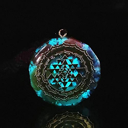 Orgonite Anhänger Sri Yantra Halskette Heiligen Geometrie Chakra Energie Halskette Meditation Schmuck-Luminous_CHINA