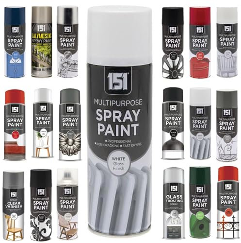 Multi-Purpose White Gloss Spray Paint 400ml, Professional Quality Aerosol cans spray for All-Purpose, Interior Exterior & Household for Metal, Wood, Ceramics, Plastic, Walls with Perfect Finish