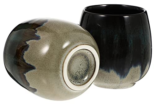2 Pcs 80Ml Blue Ceramic Espresso Cups Oriental Gongfu Tea Ceremony Mugs for Matcha Coffee Milk Home Use