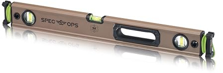 Spec Ops Tools 24 Magnetic Box Beam Level, Tourniquet Attachment System, 33% Larger Block Vials, Aluminum, 3% Donated to Veterans