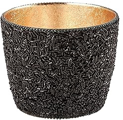 Gift Company Windlicht Madras Perlen M, Teelichthalter, Kerzenhalter, Eisen/Glas, Schwarz, 10.5 cm, 1074804002
