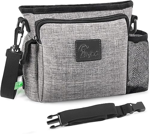 LOYEE HundeleckerliTasche für das Training mit Magnetverschluss, tragbare HundeSpaziergängeBauchtasche, eingebauter Kotbeutelspender und mehrere Taschen, inklusive Taillengürtelclip, Verstellbarer