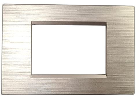 Placas compatibles Bticino Living Light Bticino Living Iinternational Modelo cuadrado de tecnopolímero cepillado placa 3 4 7 módulos puestos para soportes LN4703 y N4703 (3 módulos, oro satinado)