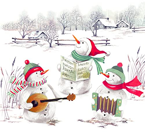 IHR Ideal Home Range - Papierservietten MUSICAL SNOWMEN 20 St. Lunch-Servietten 33 cm x 33 cm