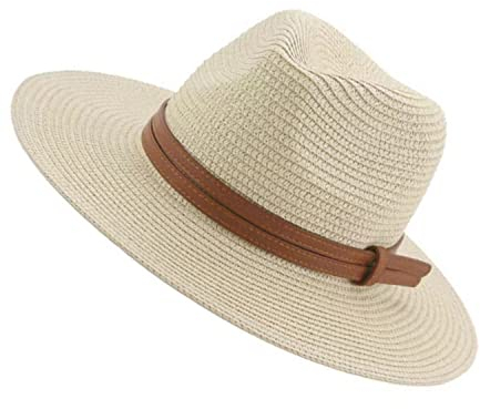 Sombrero para el Sol para Mujer,Sombrero Sol de Paja de Las Mujeres Sombrero de Paja para el Verano en la Playa o para Las Vacaciones Plegable Sombreros de Verano Sol Playa Gorra del ala Ancha