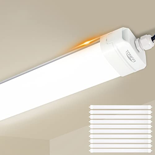 TONFFI 10er LED Feuchtraumleuchte 115CM 36W 3600LM LED Wannenleuchte | Verknüpfbar Deckenleuchte Keller Röhre | IP65 Wasserfest | 4.000K neutralweiß Feuchtraumlampe für Garage Werkstatt Büro Hobbyraum