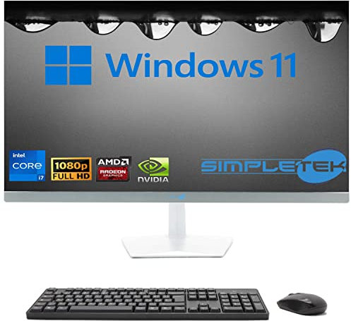 SIMPLETEK - All-in-One 27 Display Curved Windows 11 | Core i7 12°Gen | Grafikkarte RX550 4GB | 32GB DDR4 SSD 2TB | Arbeit, Gaming