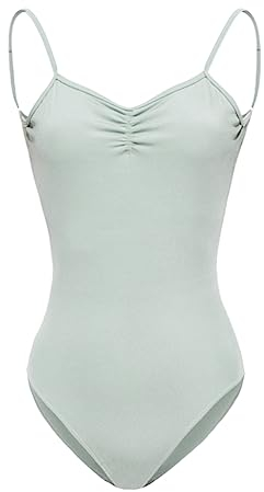 ROYAL SMEELA Damen Ballettanzug Halbarm Mesh Ballett Tanz Trikots Tanzkostüm Einfarbig Stretch Rückenfrei Gymnastik Body Trikot Tanzkleidung Hosenträger Trikot