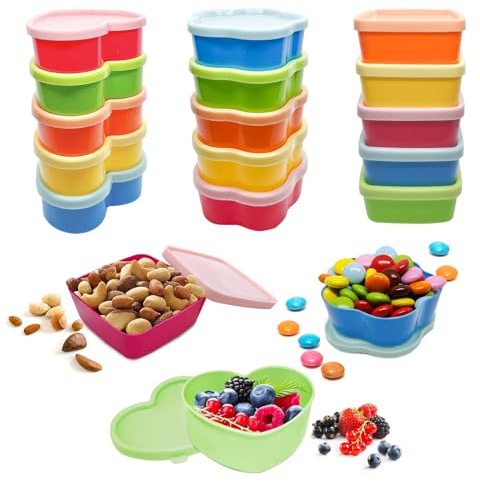 FIHODONE 15 Piezas Petit Pot Conservation Bébé,Boite Plastique Alimentaire Couleur Pot de Conservation Bebe,90ml Mini Petite Boite Plastique Enfants Boîtes de Conservation Avec Couvercles