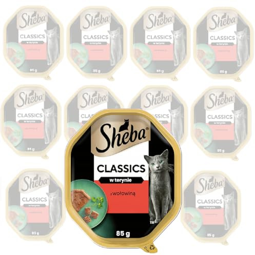 Sheba Classics mit Rindfleisch – Nassfutter für Katzen in Pastete (11 x 85g)